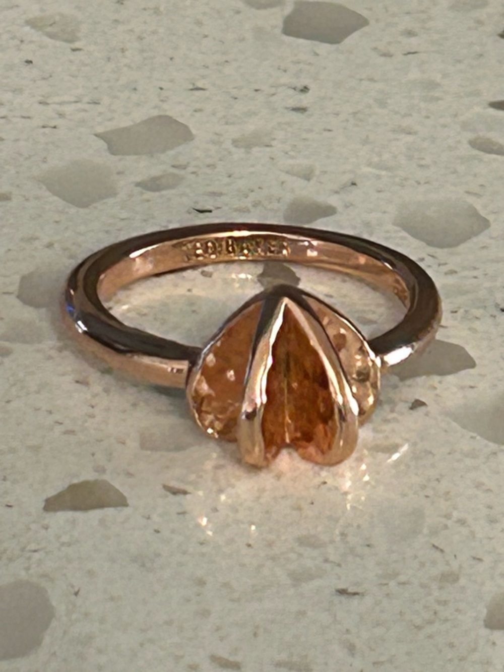 Stunning Ted Baker pink copper gold tone ring
